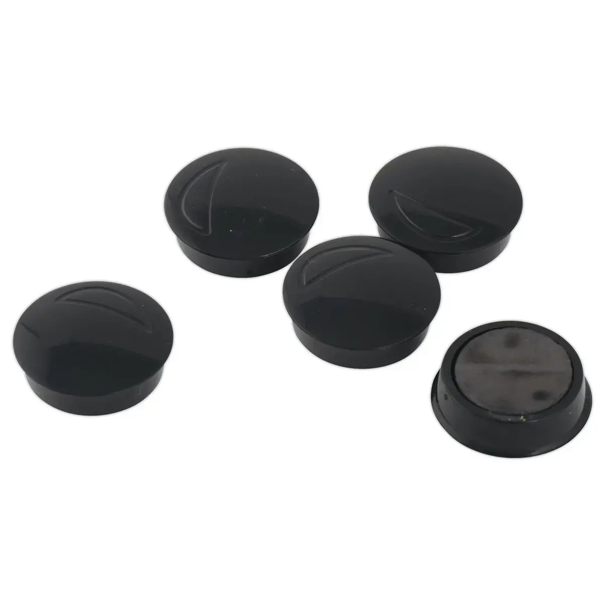 5  Ronde bureaumagneten 27 mm - zwart 