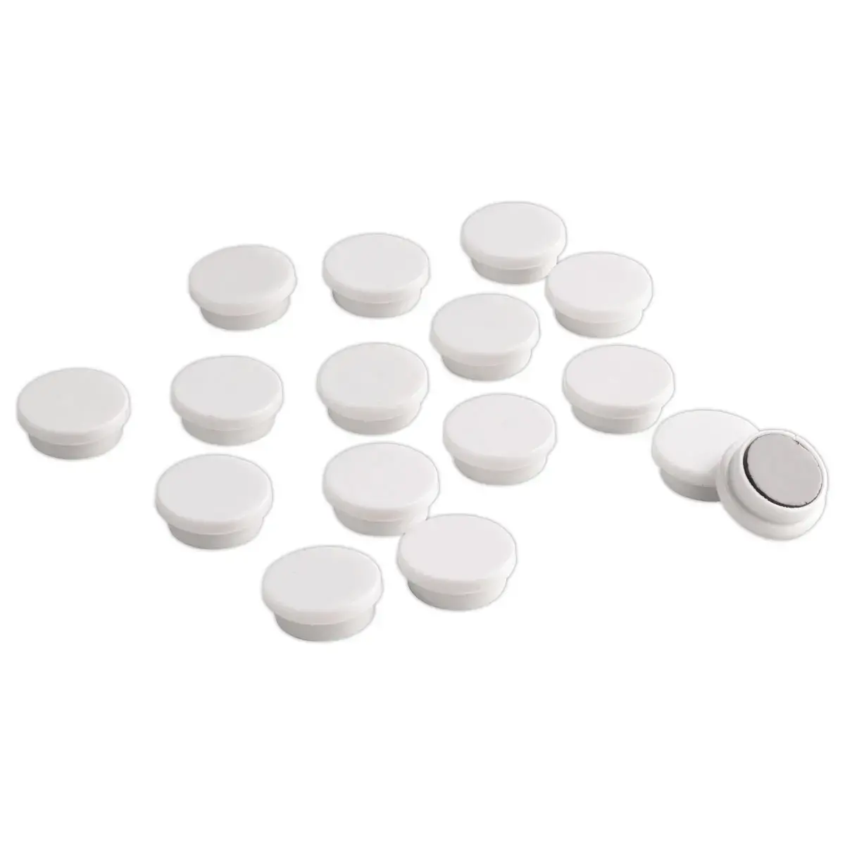16  Blister van 16 ronde magneten - diameter 9 mm - Wit 