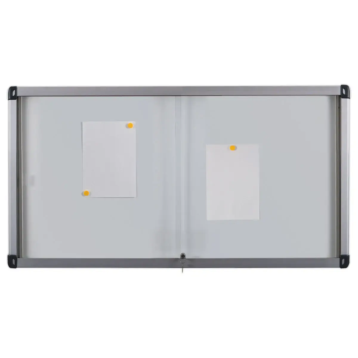 Binnenvitrine BI-OFFICE - Schuifdeuren-15xA4 - Metalen bord