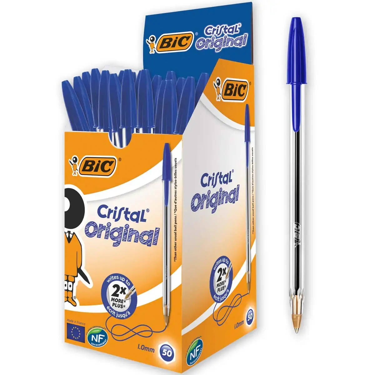 Balpen Cristal - Medium schrift - Blauw - BIC