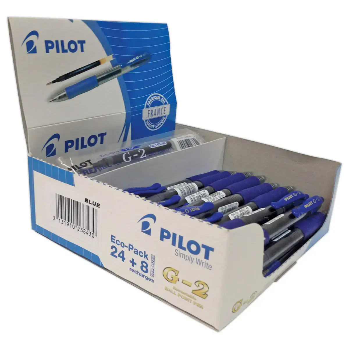 Intrekbare en navulbare gelpen G-2 - blauw - PILOT