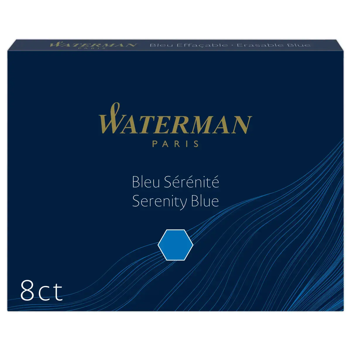 8 Lange internationale inktpatronen voor vulpen - Blauw - WATERMAN