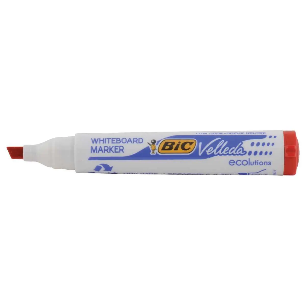 Droog uitwisbare marker Velleda 1751 - Beitelpunt - Rood - BIC
