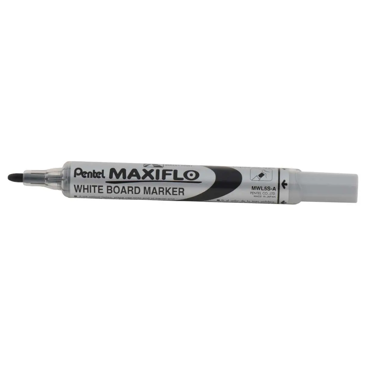 Droog uitwisbare marker Maxiflo met ronde punt - Zwart - PENTEL