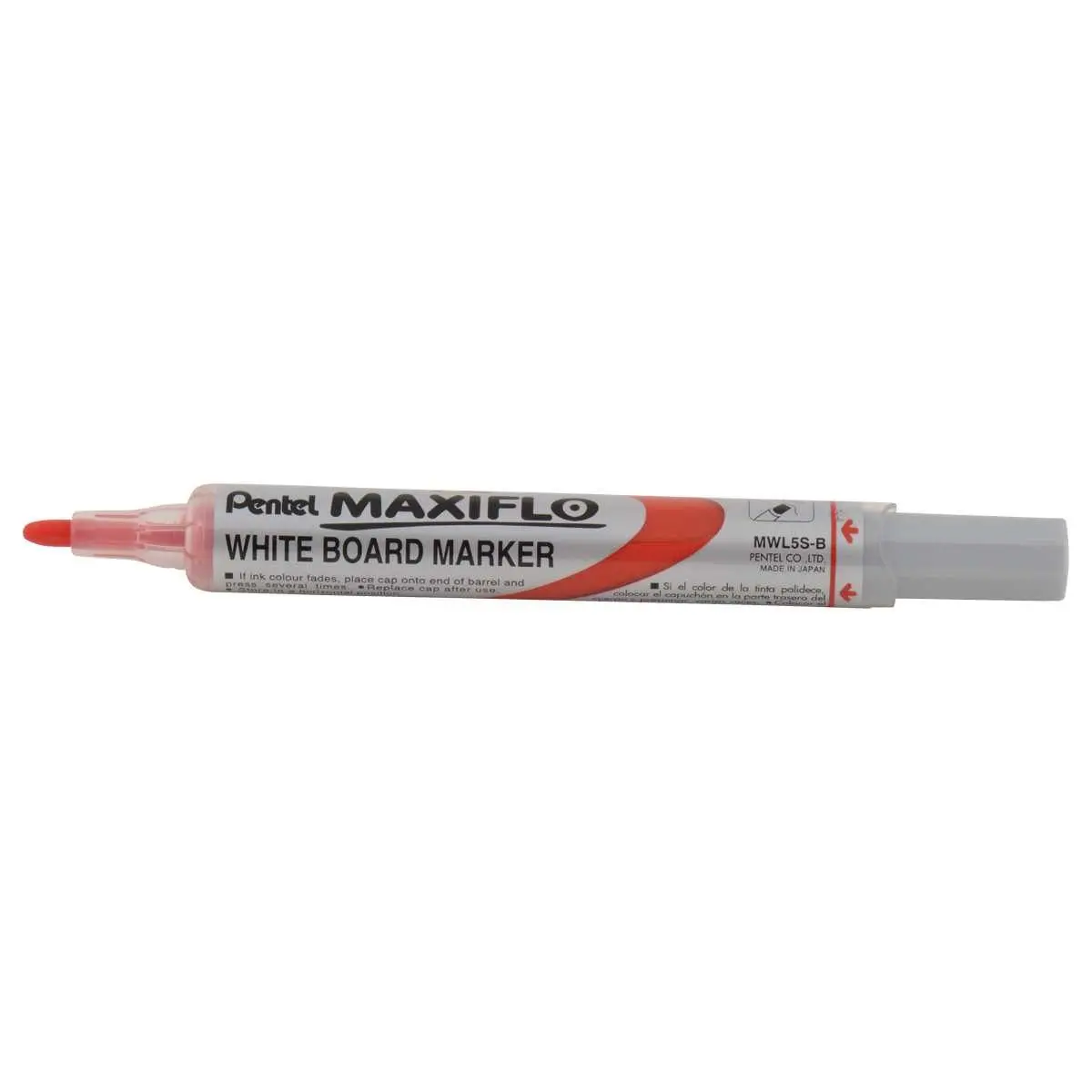 Droog uitwisbare marker Maxiflo met ronde punt - Rood - PENTEL