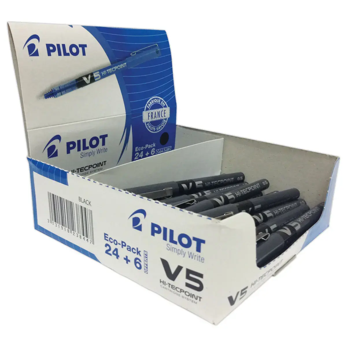 Rollerpen met naaldpunt V5 Hi-tecpoint - Fijn schrift - Zwart - PILOT