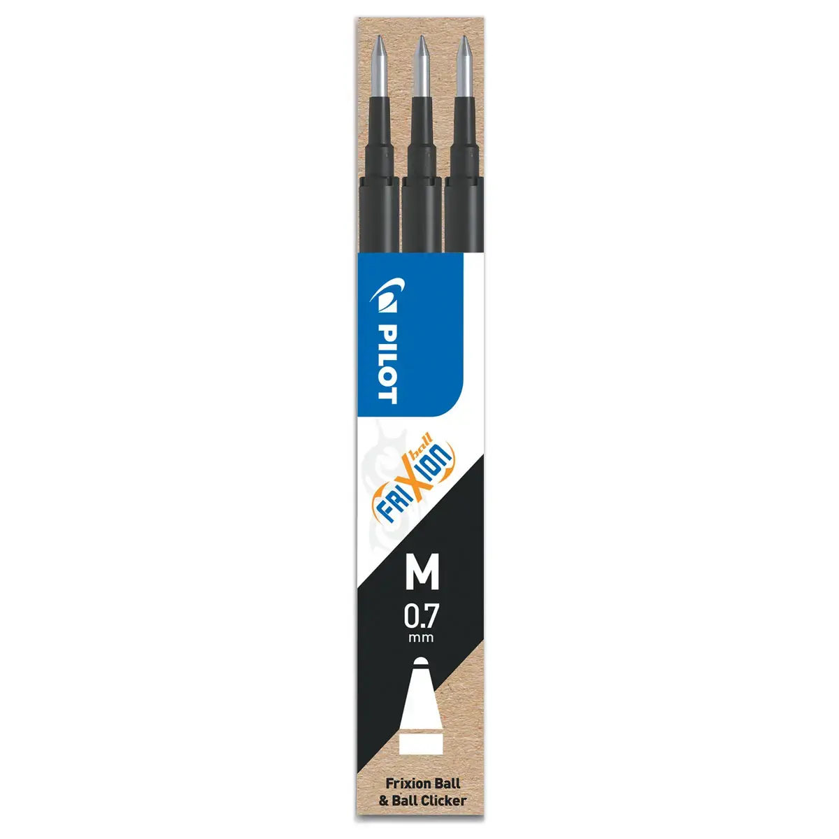 3  Navullingen voor balpen Pilot Frixion Ball en Frixion Clicker - Zwart - PILOT 