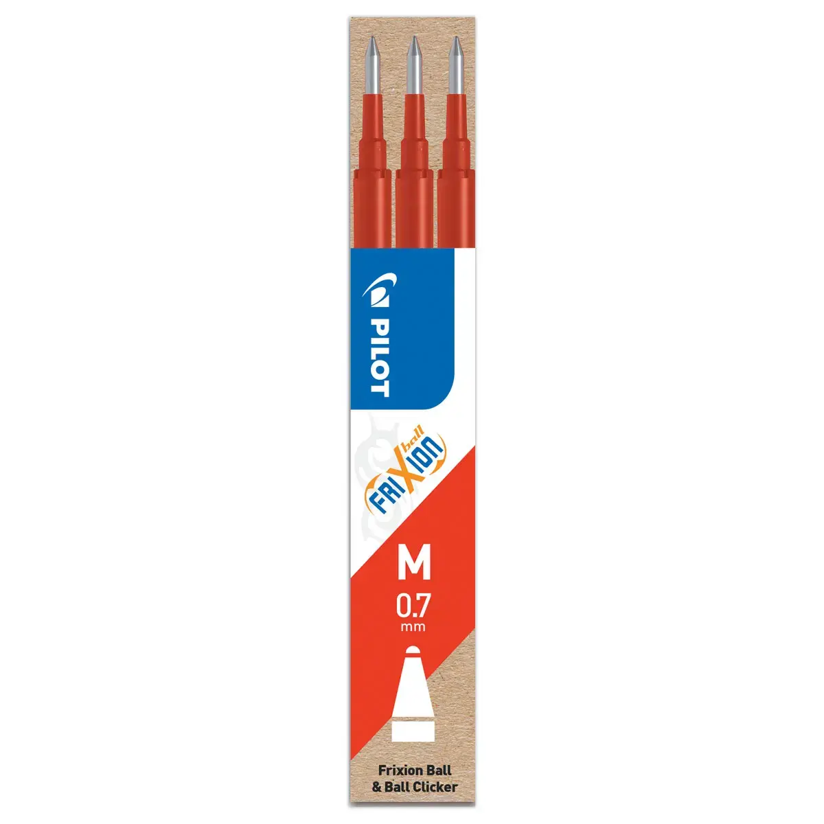 3  Inktvullingen voor balpennen Frixion Ball Clicker - rood  - PILOT 