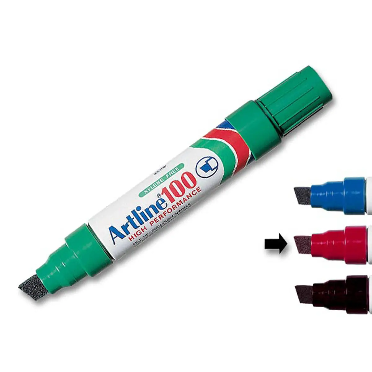 Permanent marker Artline 100 - Beitelvormige punt 12 mm - Rood - ARTLINE 