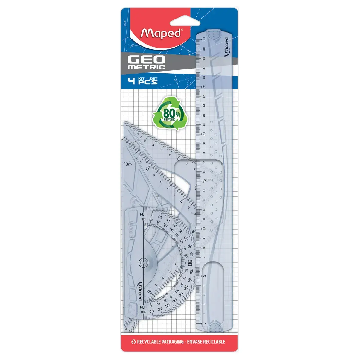 Grafische traceerkit GEOMETRIC 4 stuks