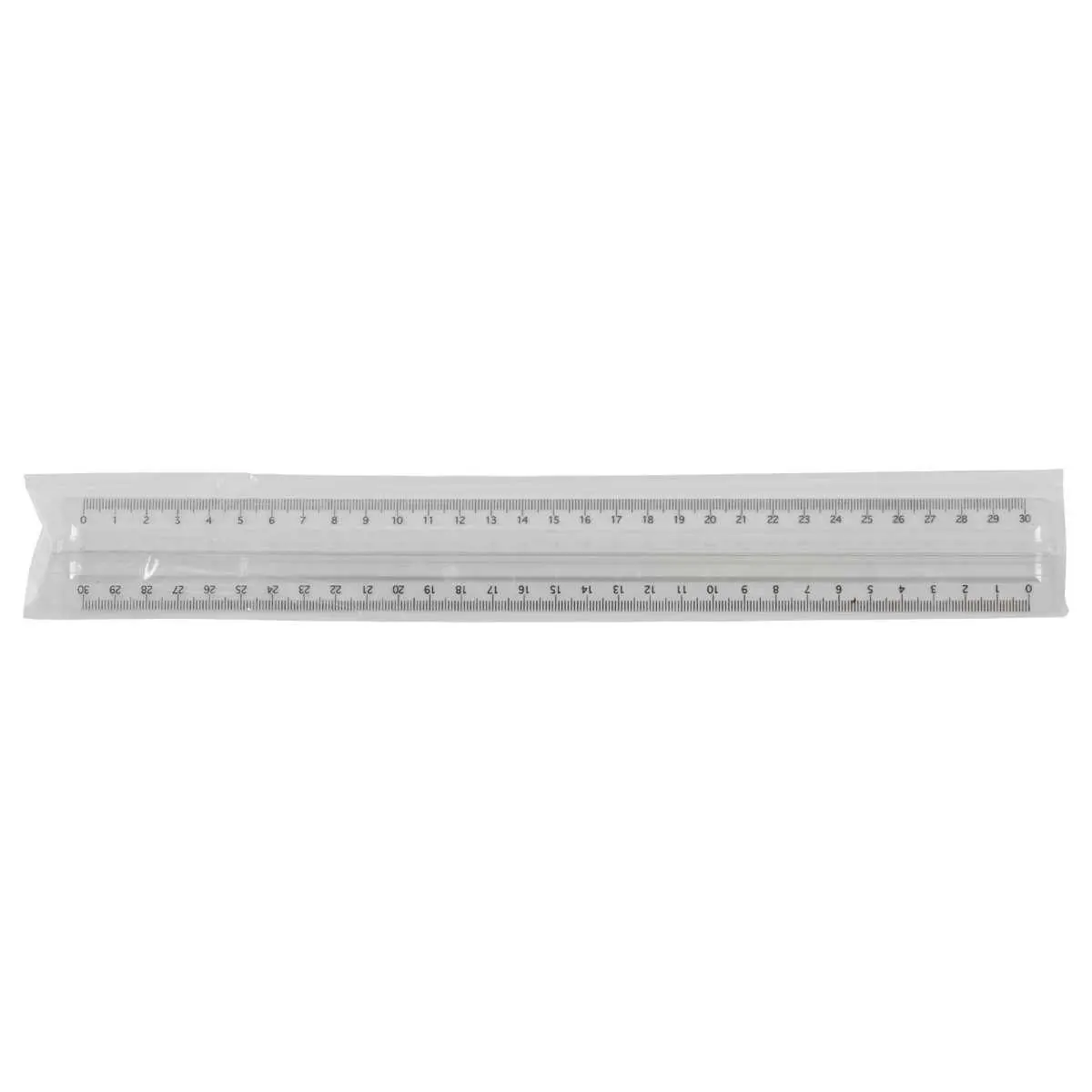 Plastic dubbele meetlat - 30 cm 