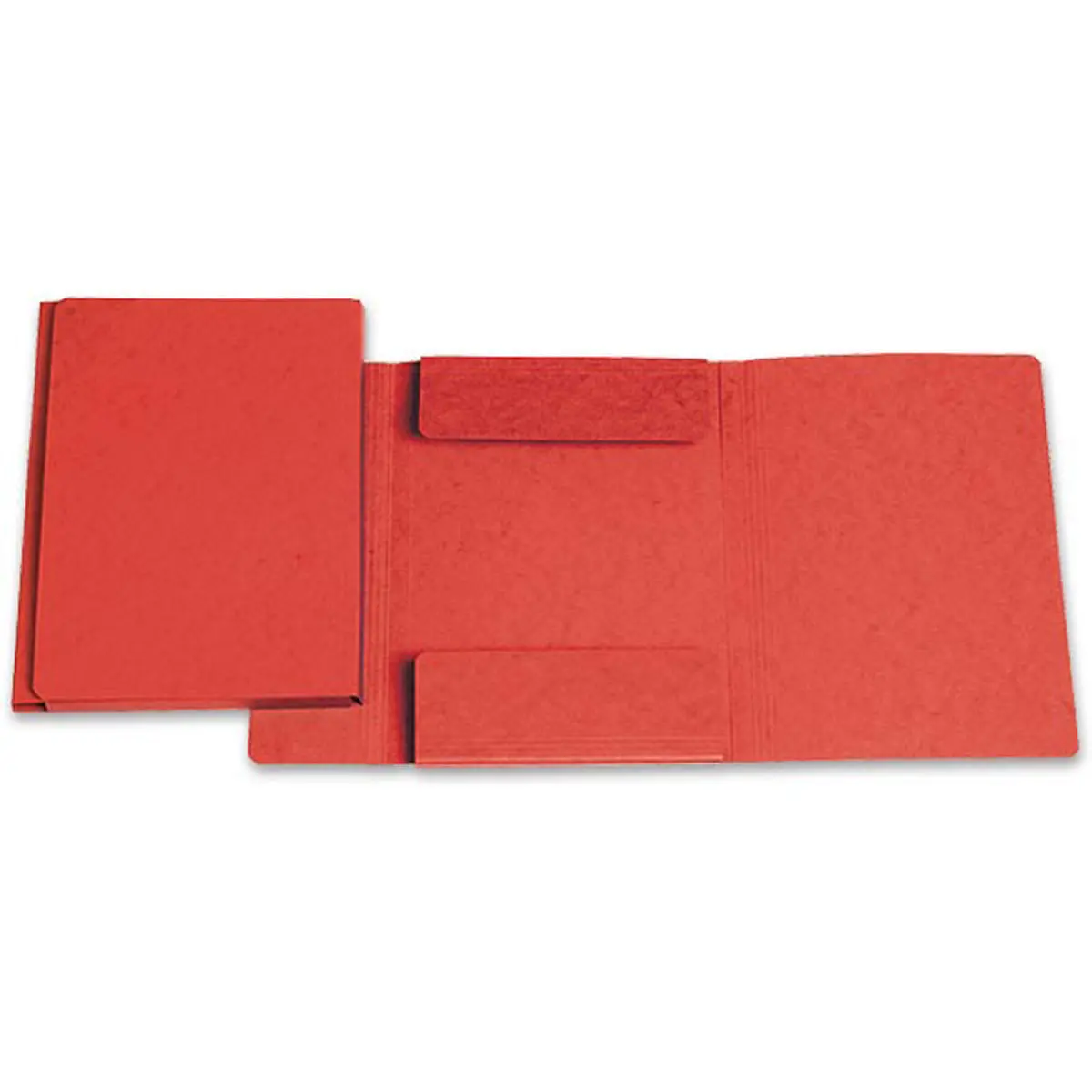 Kaartmap met 3 flappen zonder elastiek - rood - EXACOMPTA