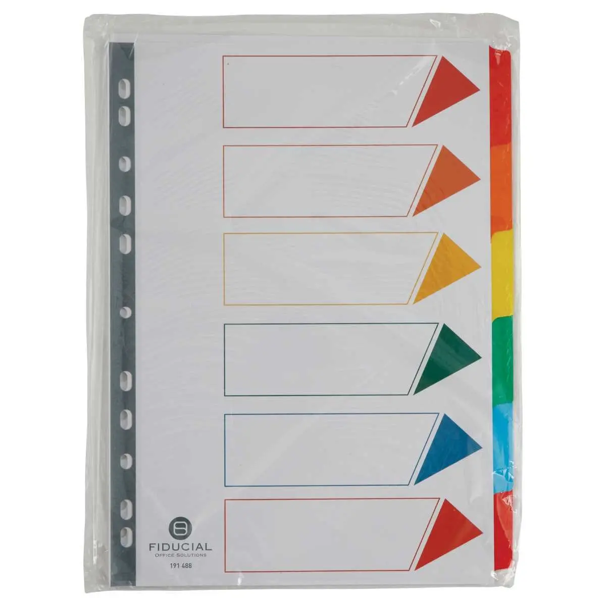Tabbladen FIDUCIAL- A4 - 6 geplastificeerde tabs - Stevig karton