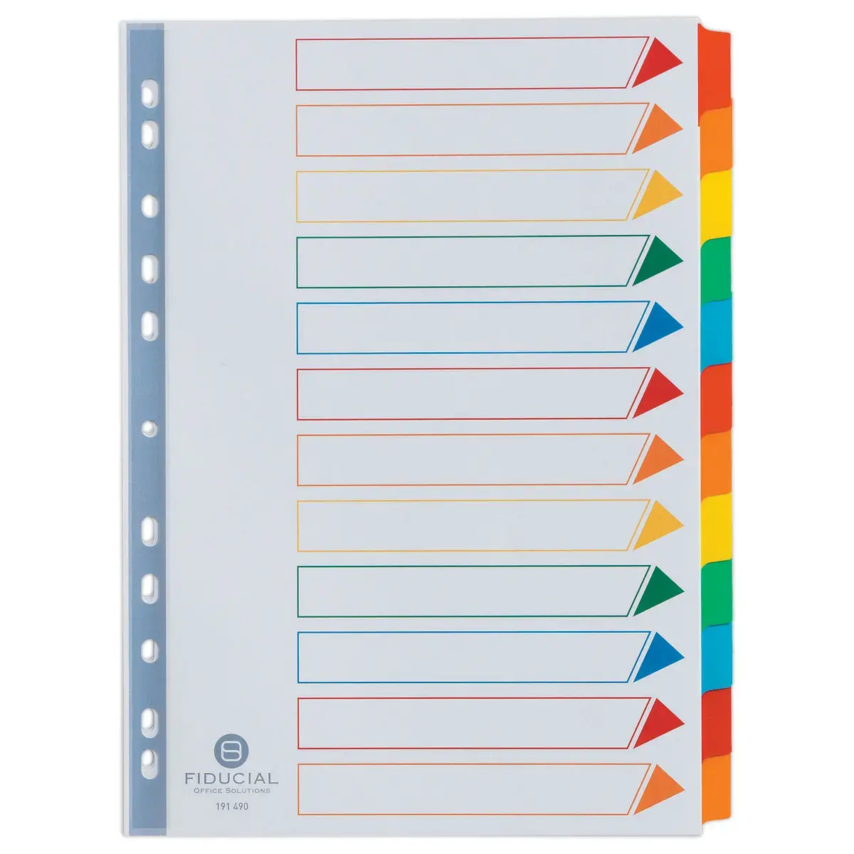 Tabbladen FIDUCIAL- A4 - 12 geplastificeerde tabs - Stevig karton 