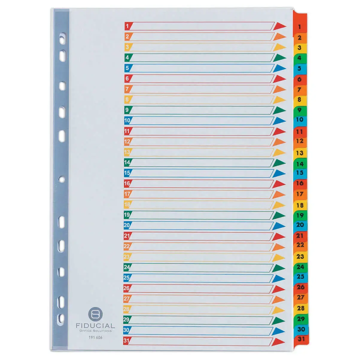 Set num. tabbladen FIDUCIAL karton - A4 - 31 geplastificeerde tabs