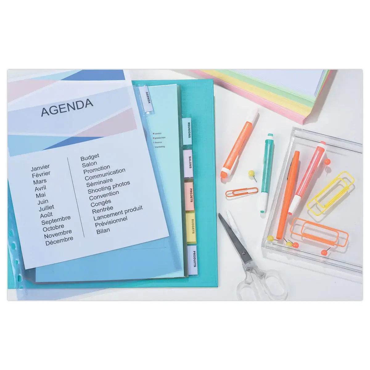 Tabbladen - A4 in polypropyleen -  6 personaliseerbare tabs 