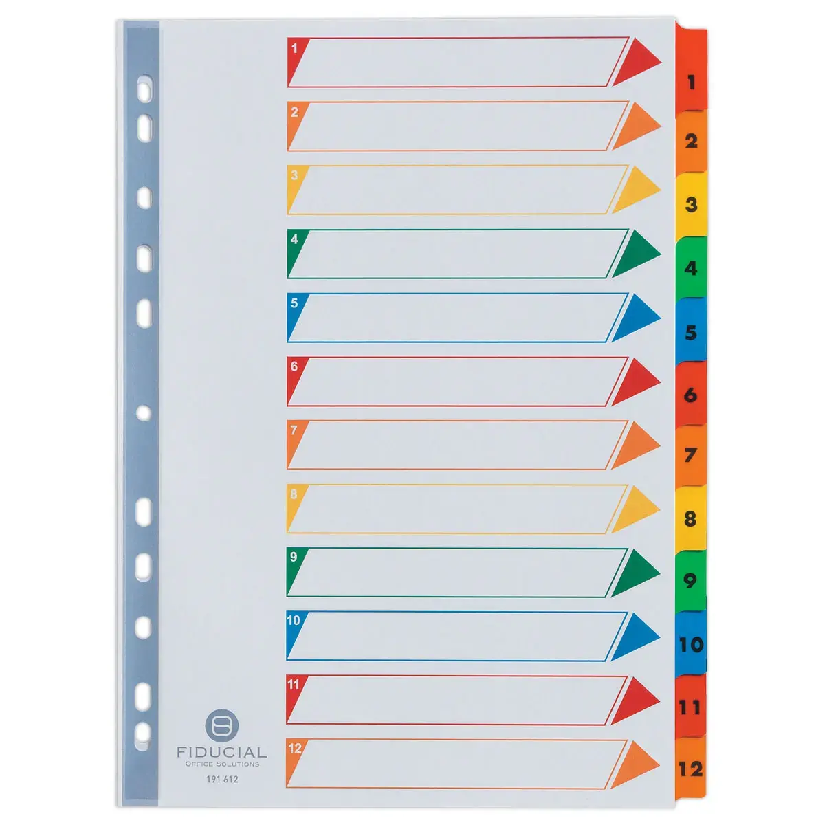 Set num. tabbladen FIDUCIAL karton - A4 - 12 geplastificeerde tabs