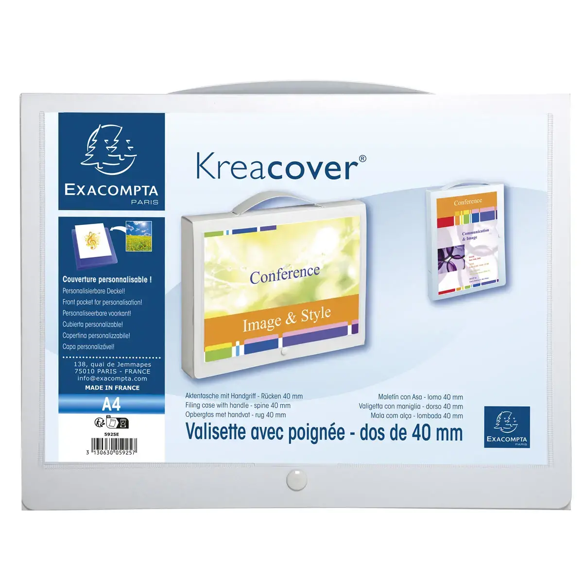 Personaliseerbare kofferdoos - Kreacover- Wit - EXACOMPTA