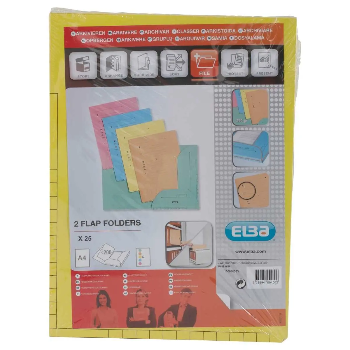 25 Tussenmappen voor hangmappen HV - Pastelgeel - OXFORD