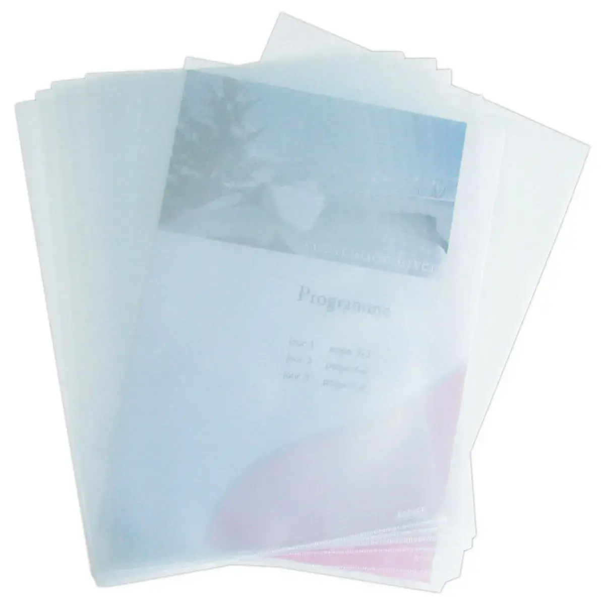 100 Economische hoekmappen - Gekorreld polypropyleen 9/100 - Transparant