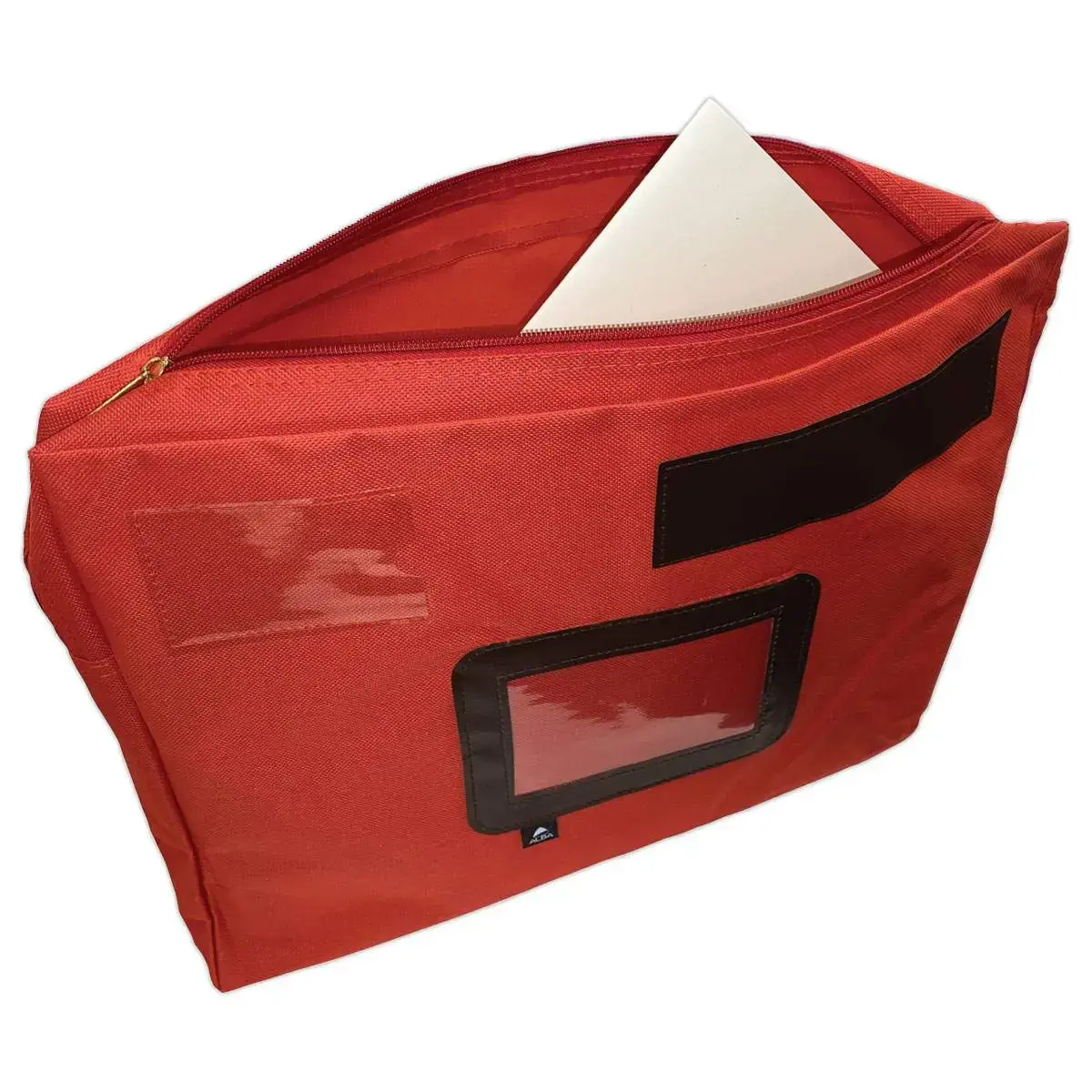 Rode posttas in polyester met zijvouw B 42 x D 5 x  H 32 cm 