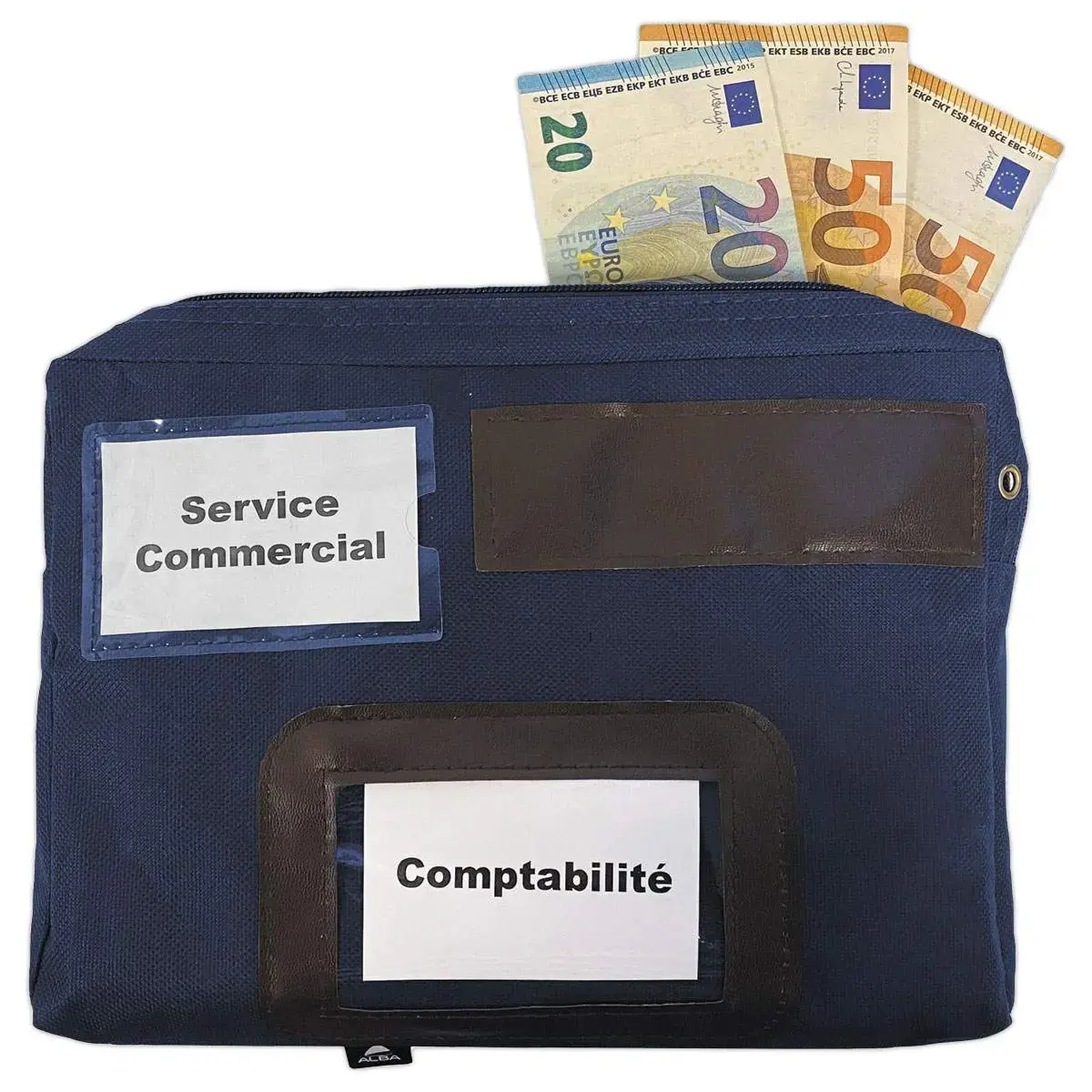 Polyester posttas voor valuta met zijvouw 19x27x4 cm 