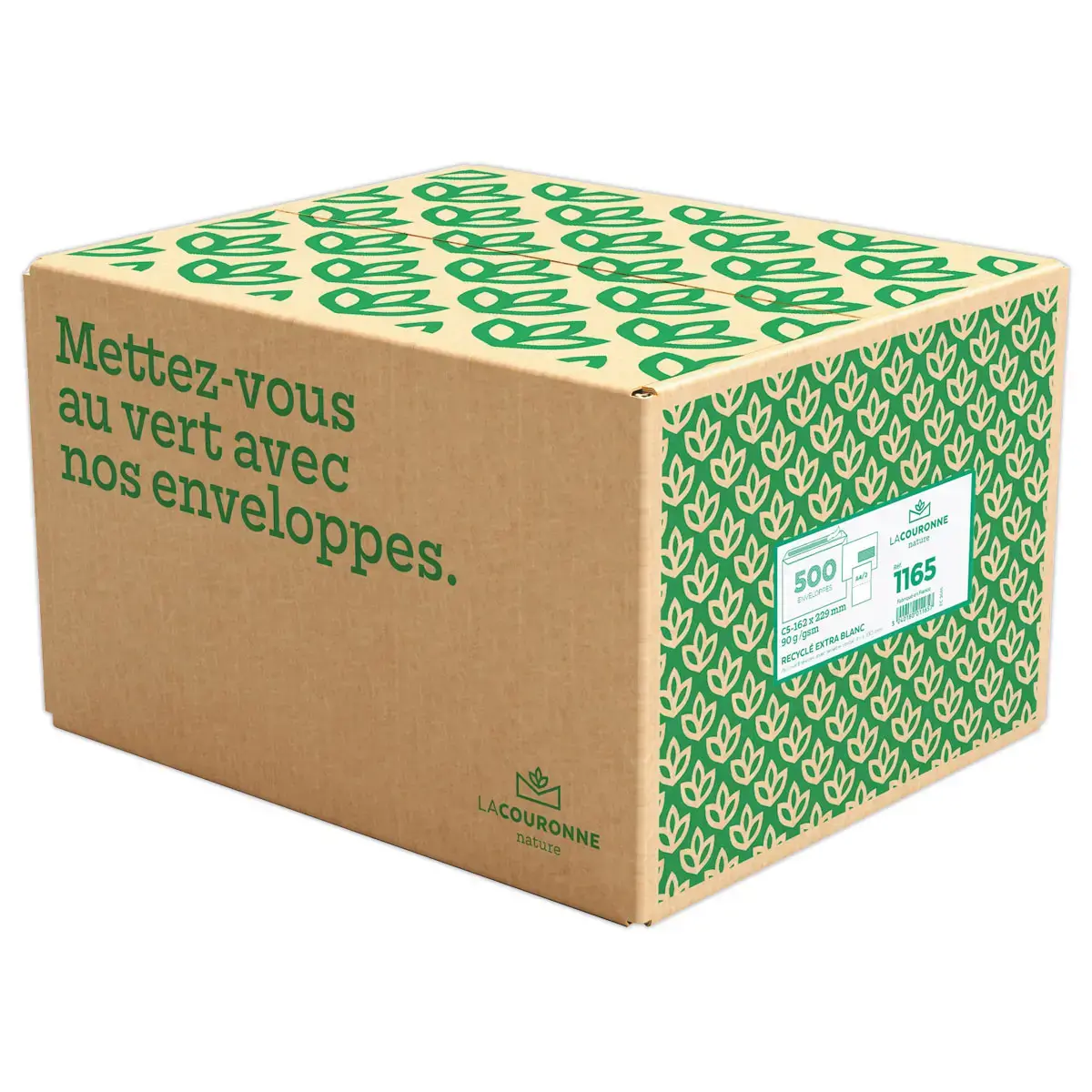 500 Enveloppen - extra wit C5 - gerecycleerd - 80 g/m² met venster
