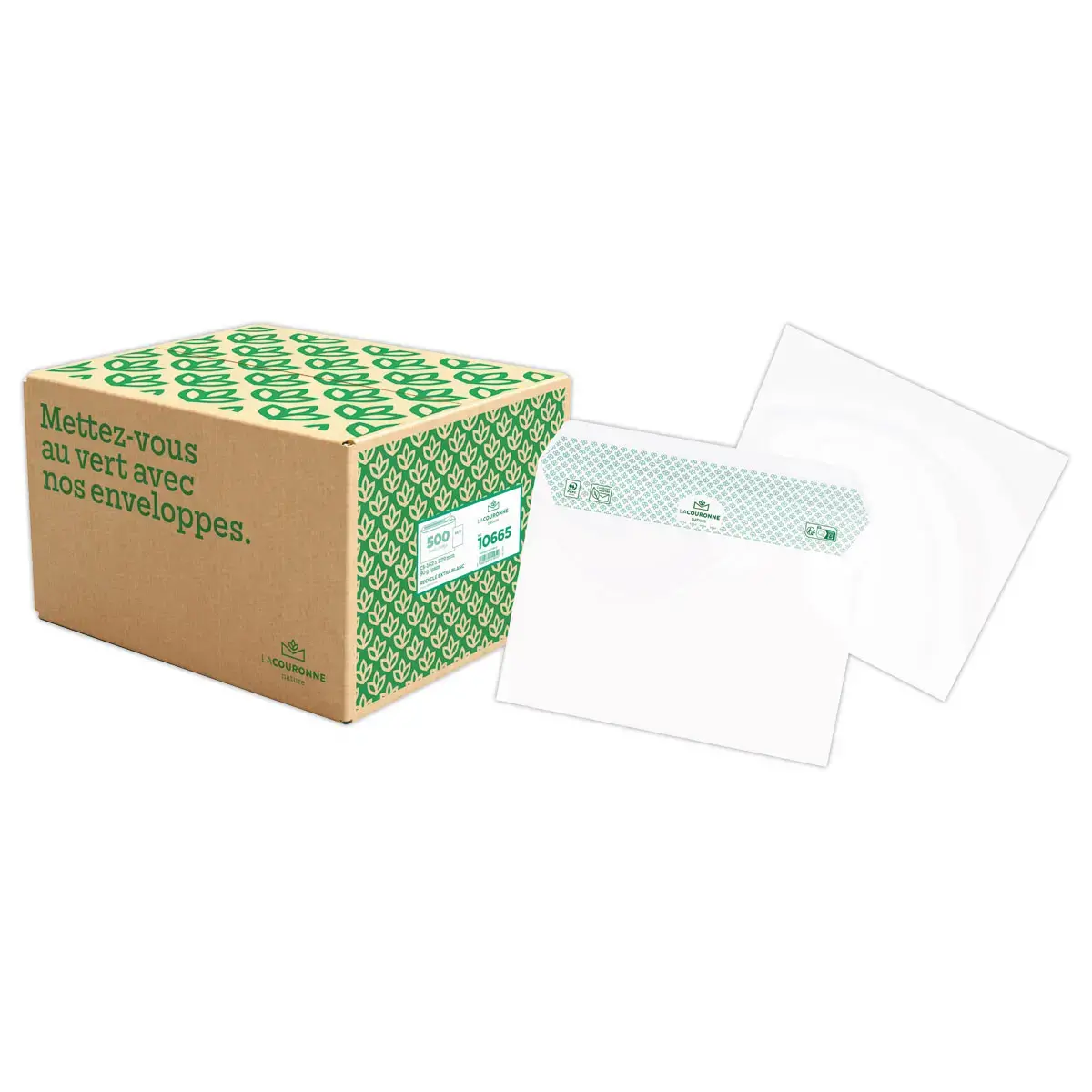 500 Extrawitte gerecycleerde enveloppen 80g met stripseal 162x229 mm