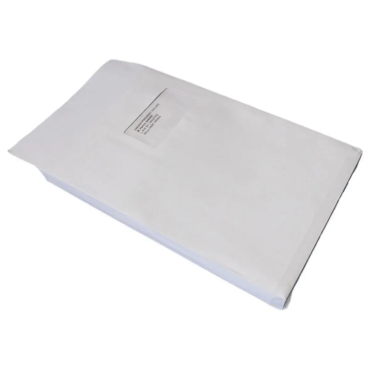 200  Akte-enveloppen kraft wit 229x324mm,venster 50x100 mm, zijvouw 30mm 