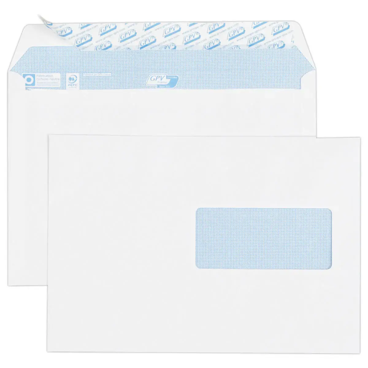 500 Witte enveloppen met stripseal en venster - 162 x 229 mm - GPV EVERY DAY