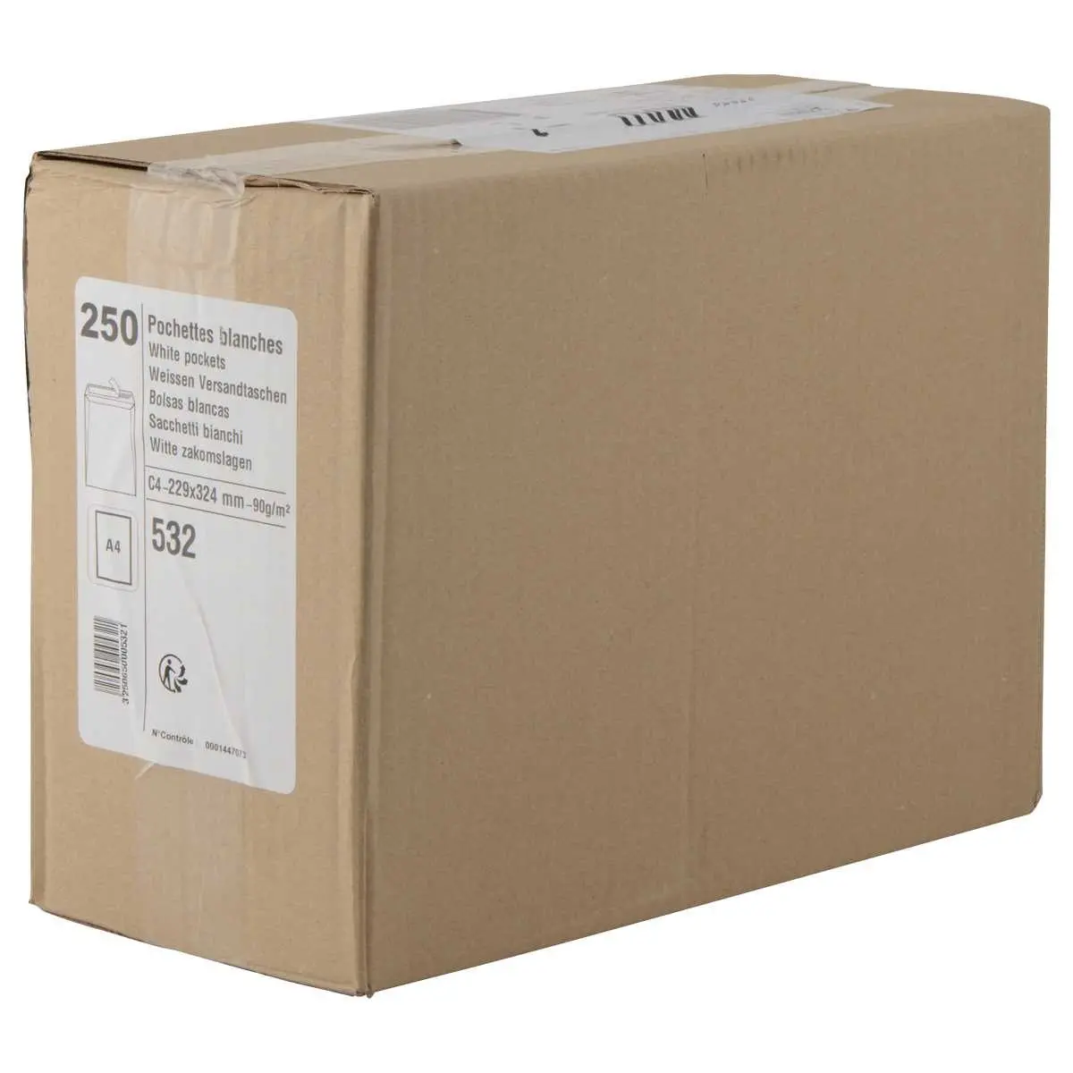 250 Akte-enveloppen 90g met stripseal 229 x 324 mm zonder venster eco