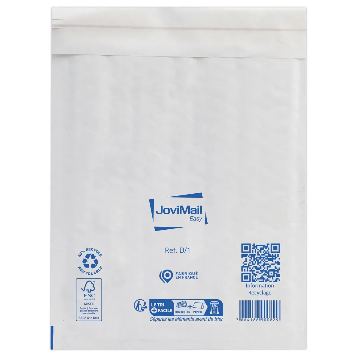 10 Witte luchtkussenenveloppen 180x260 mm- Stripseal