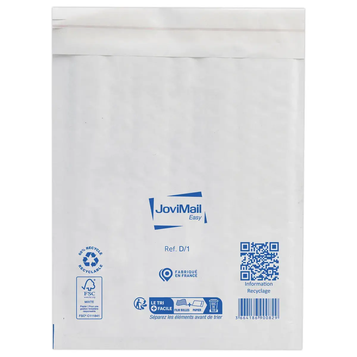 100 Witte enveloppen met bubbelfolie - 180x260 mm - JOVIMAIL EASY
