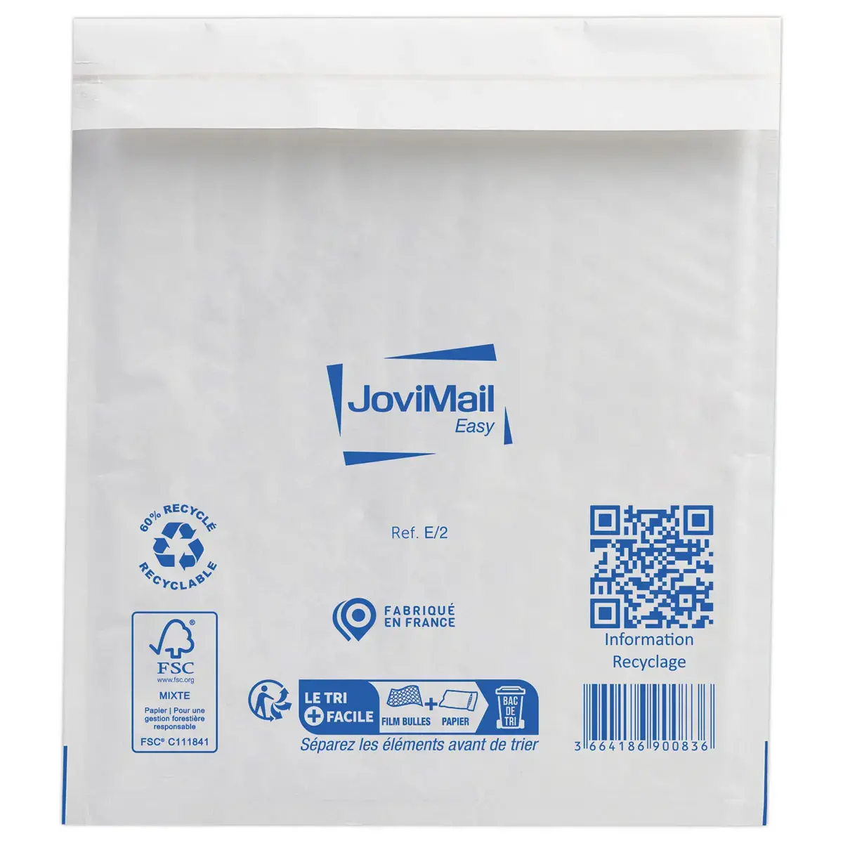 100  Witte gewatteerde omslagen met luchtkussens Sealed Air - 220x260mm - JOVIMAIL 