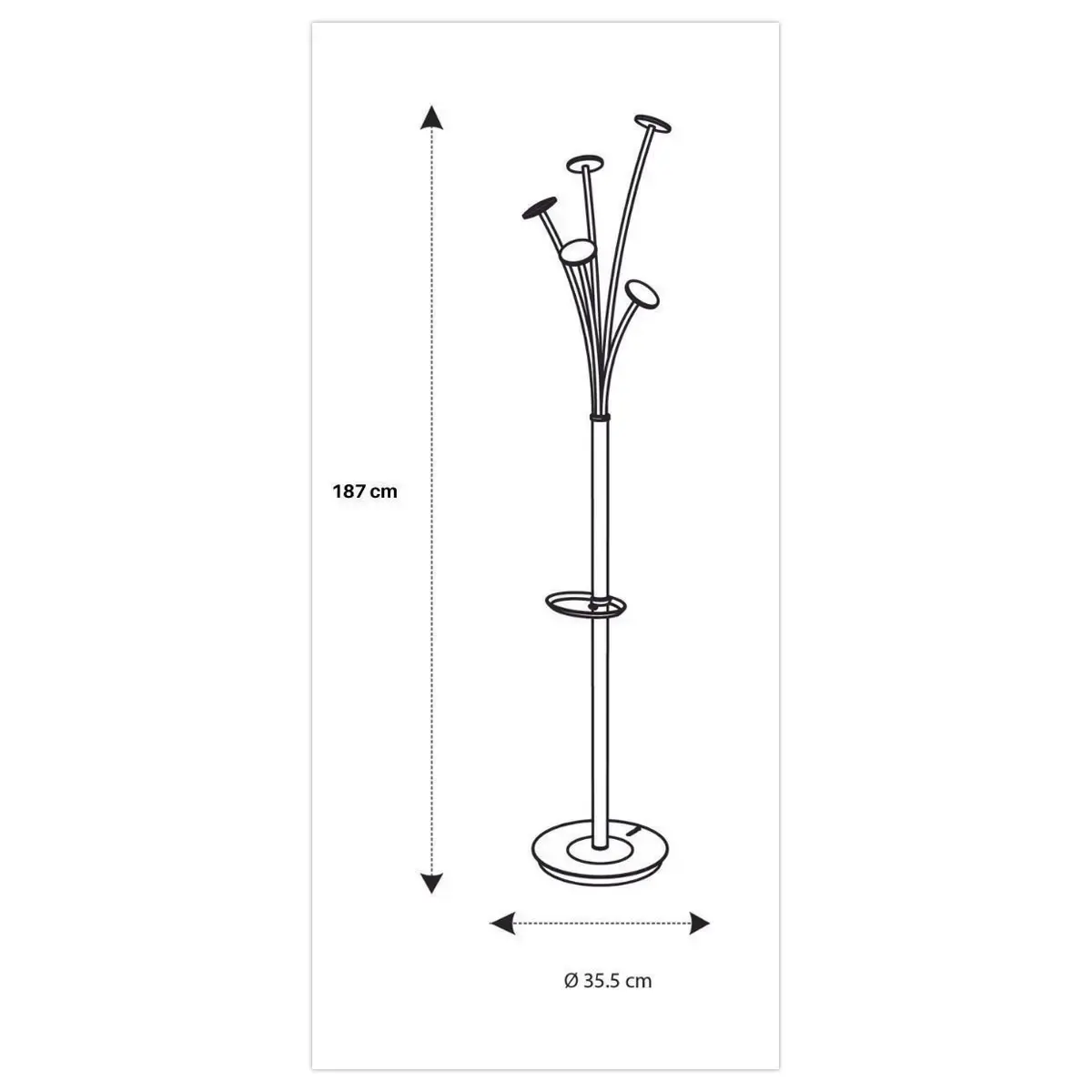 Festy kapstok - 5 hangers - Zilver - ALBA