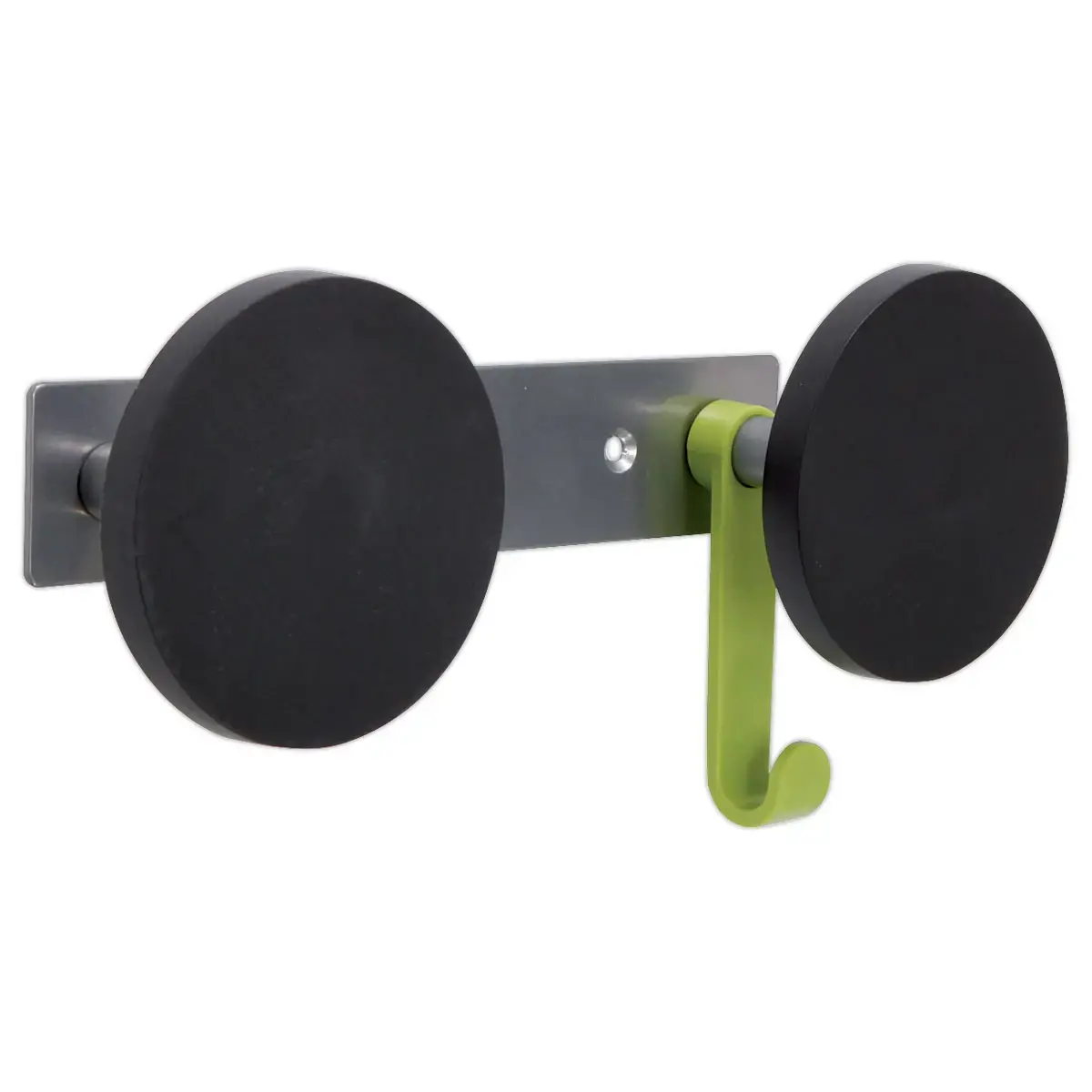 Kleerhaak met schroef - 2 haken aluminium en zwart
