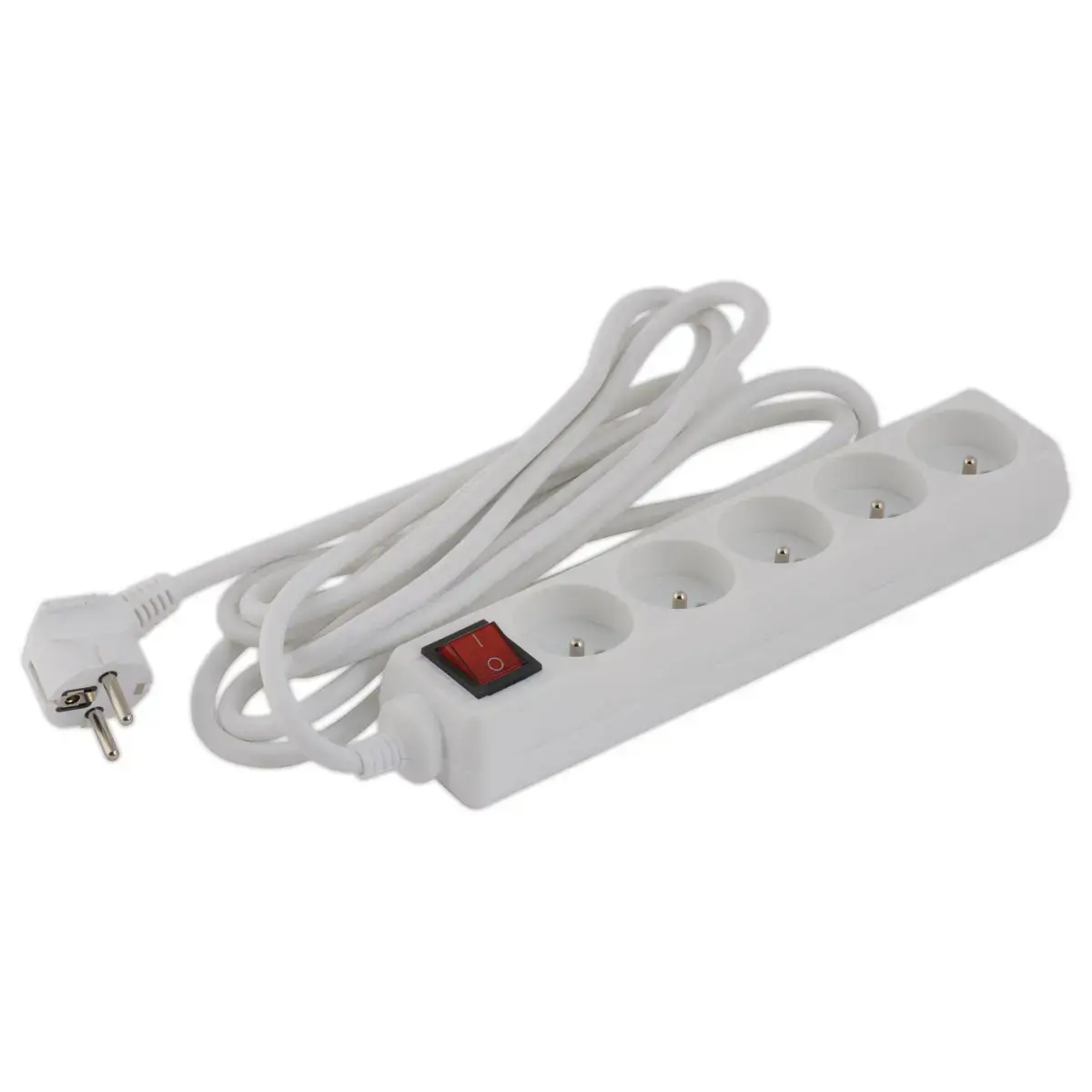 Contactdoos 5-voudig - schakelaar - kabel 4m 