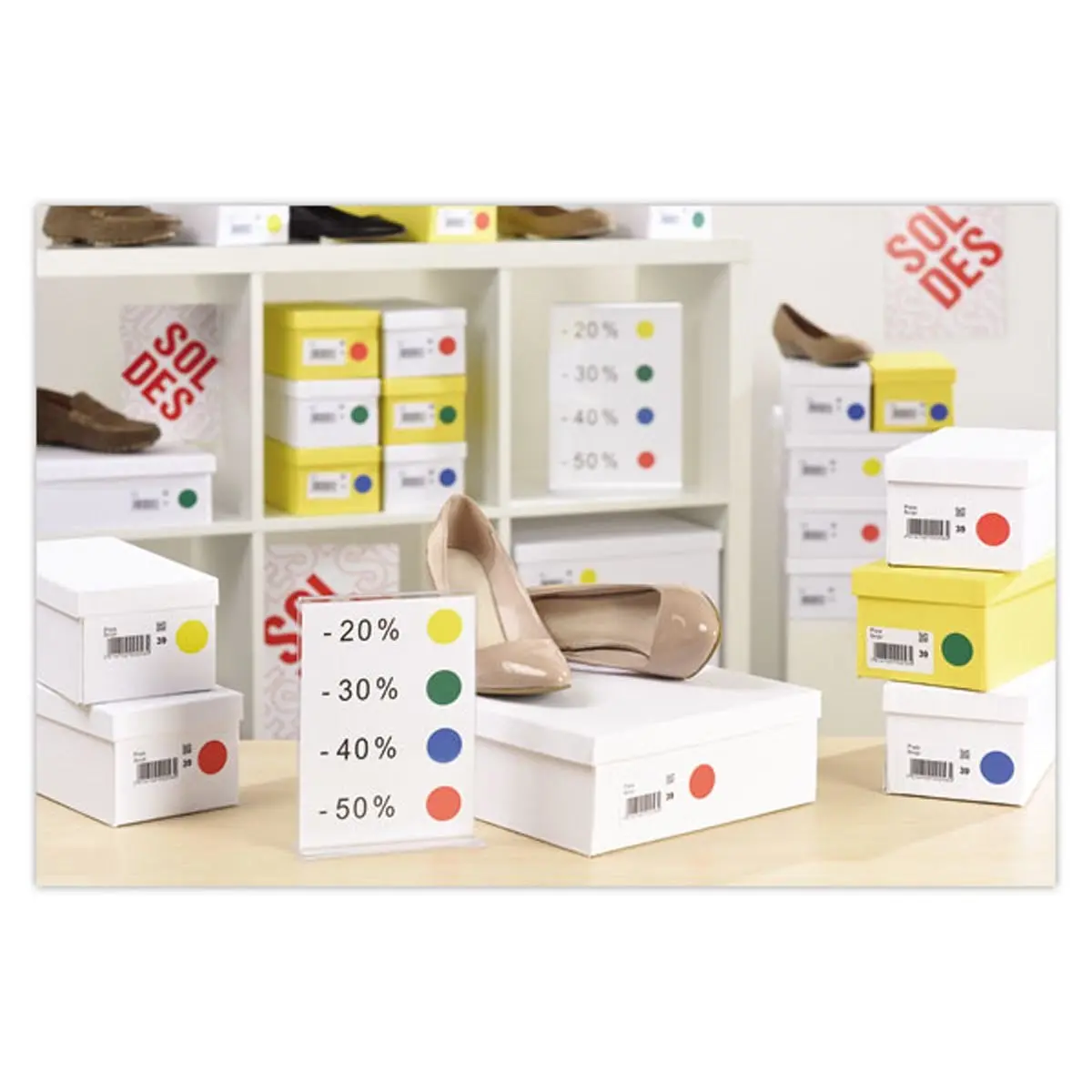 Pak van 490 ronde stickers &Oslash; 8 mm - Rood 