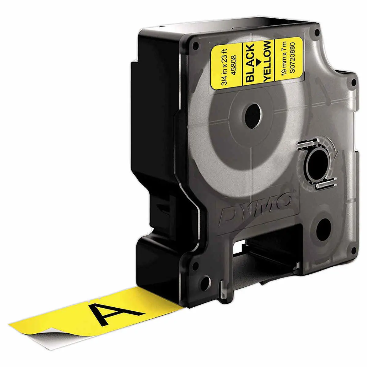 Tape gele etiketten voor labelmanager DYMO D1 - 19mm - Opdruk Zwart