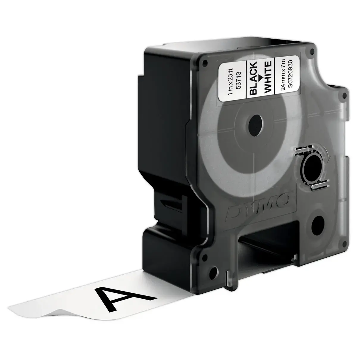 Tape witte etiketten voor labelmanager DYMO D1 - 24mm - Opdruk Zwart