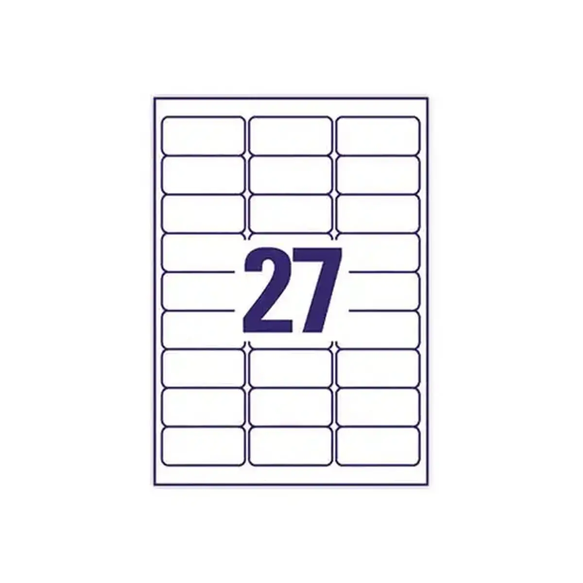 vellen met 27 verwijderbare witte labels - 63,5x29,6mm - AVERY 
