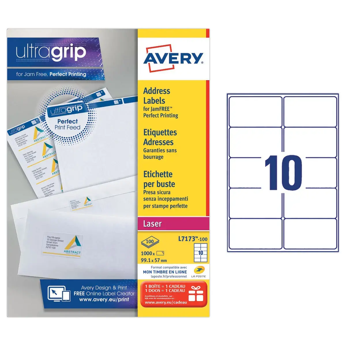 100 Vellen met 65 witte mini-etiketten - 38,1 x 21,2 mm - AVERY