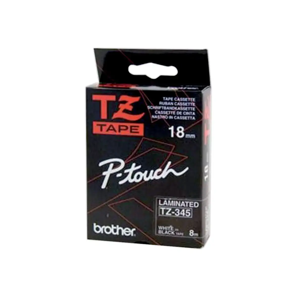 Tape BROTHER TZ335 - 12mm - Afrduk Wit/Achtergrond Zwart 