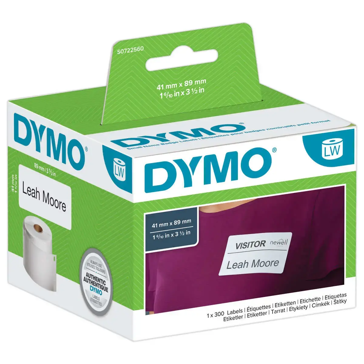 Rol van 300 etiketten voor badges voorDYMO Label Writer - Wit 