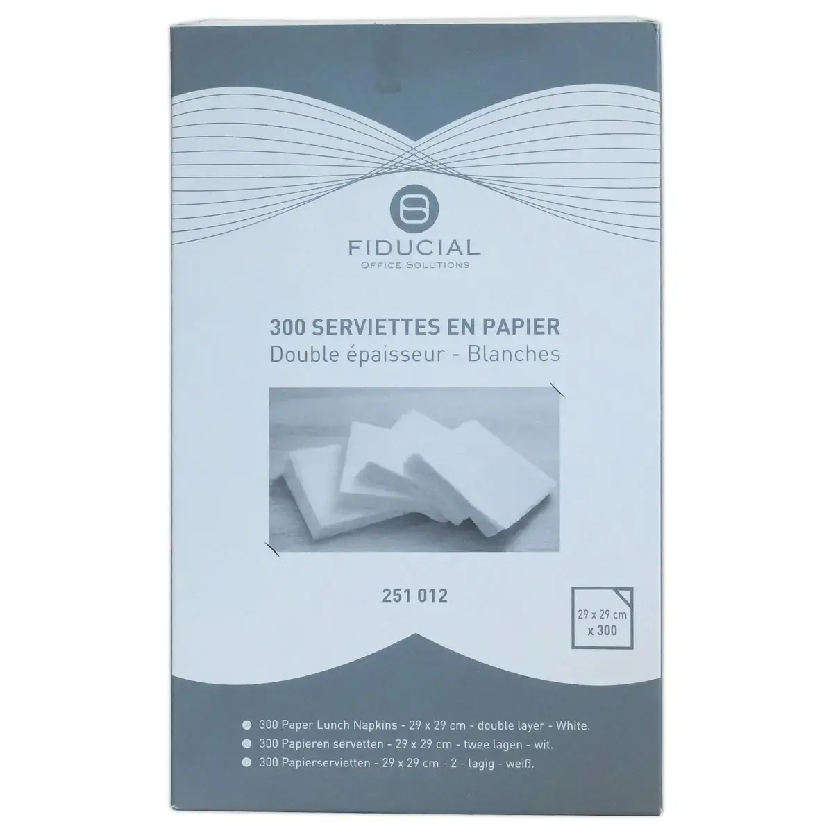 300  Witte papieren servetten, twee lagen, 29 x 29 cm 