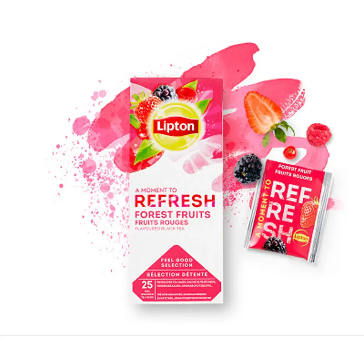 25 theezakjes LIPTON RODE VRUCHTEN