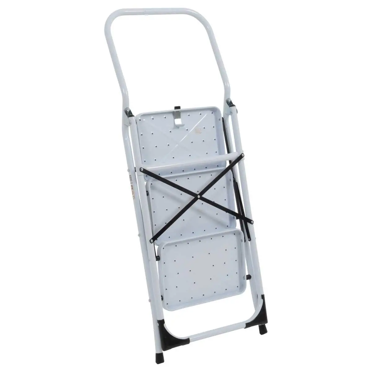 Opvouwbare trapladder 3 treden in epoxy wit gelakt staal 