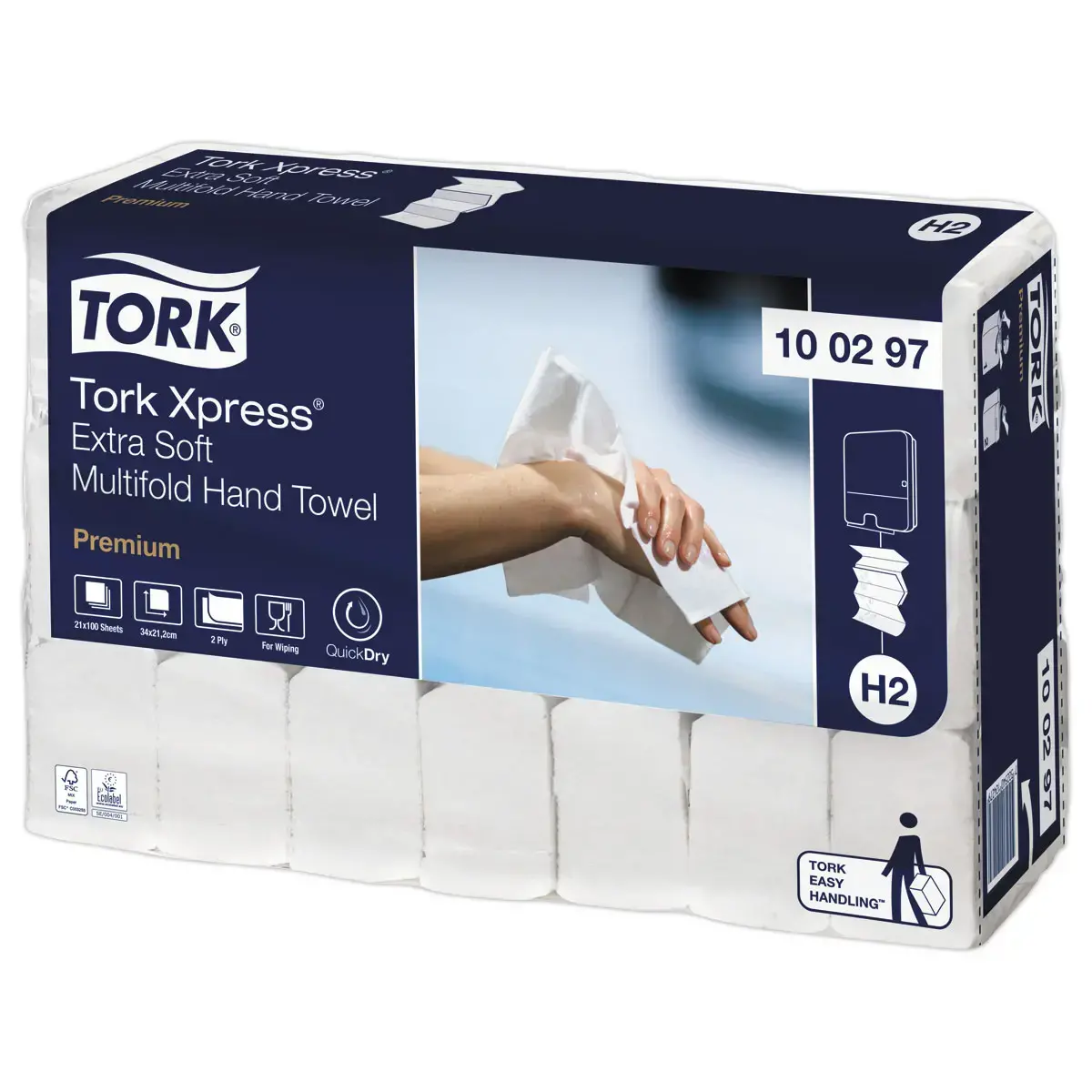 21  Pakken TORK Xpress&reg; extra zachte handdoekjes H2 