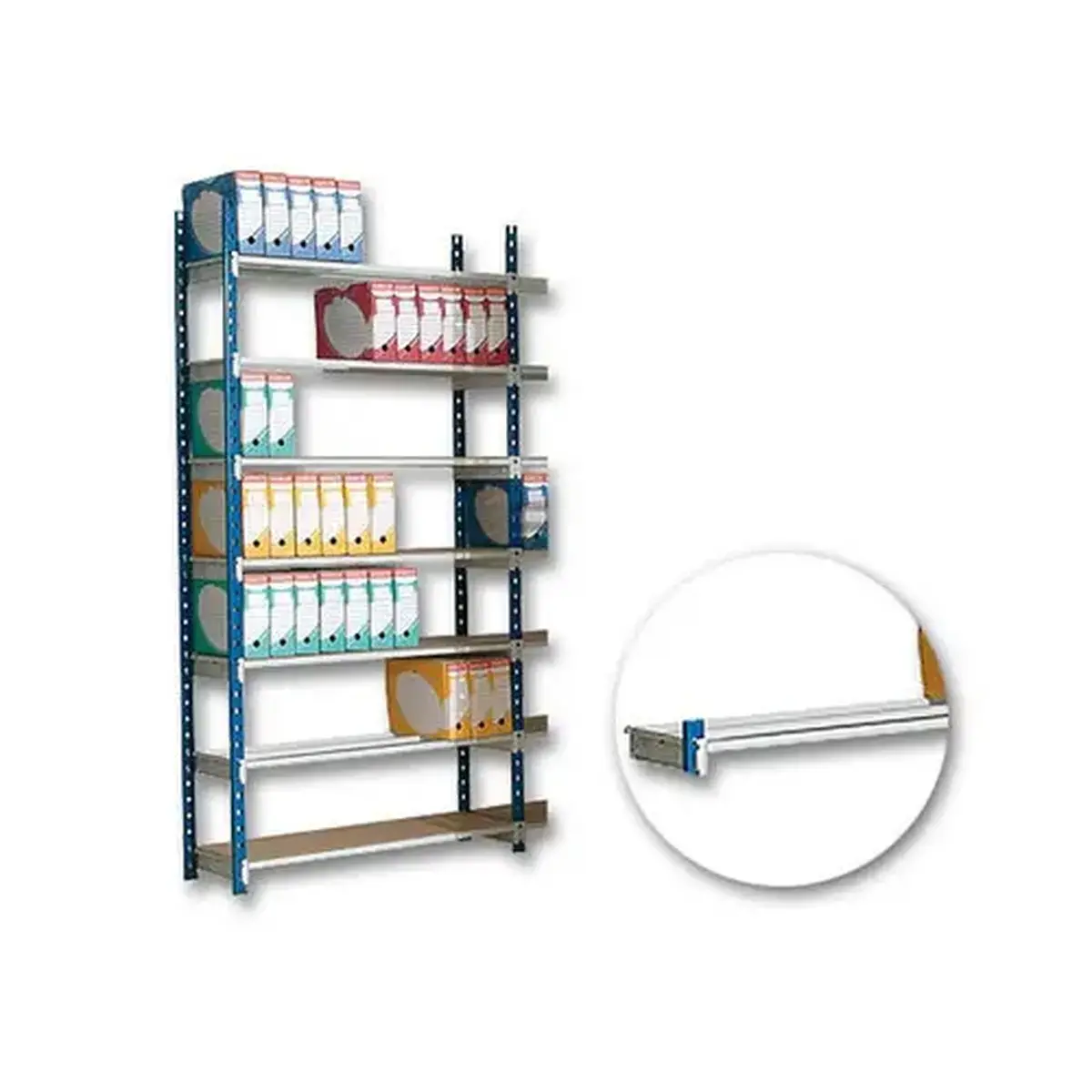 Aanbouwelement rek RANGECO  7 metalen schappen - diepte 35cm 