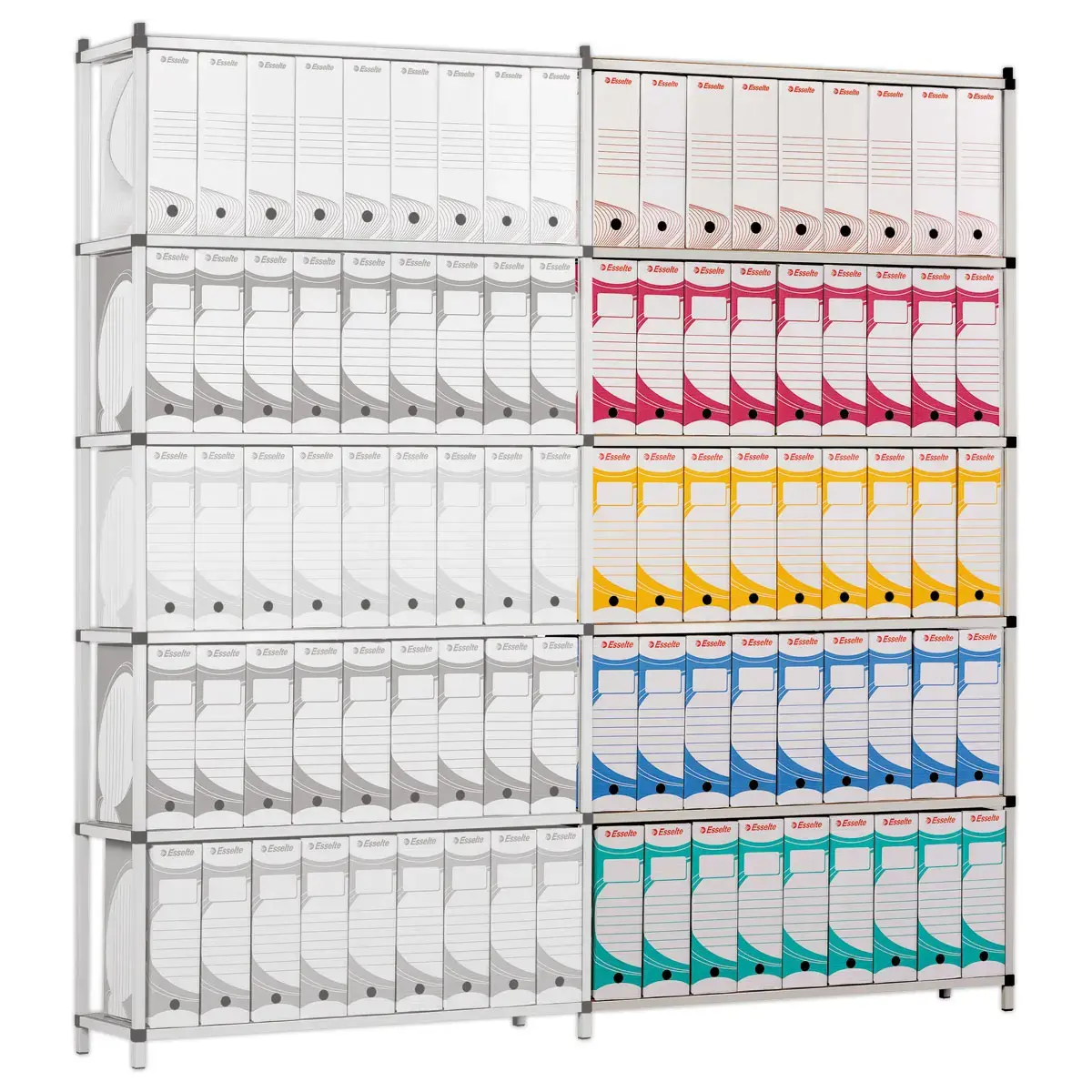 Rek speciaal voor archiefdozen - Aanbouwelement 6 niveau's 